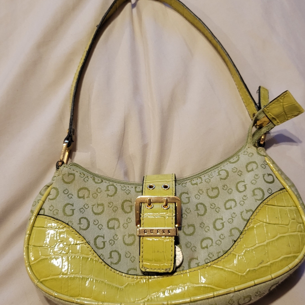 GUESS Lime and Olive Shoulder Bag
